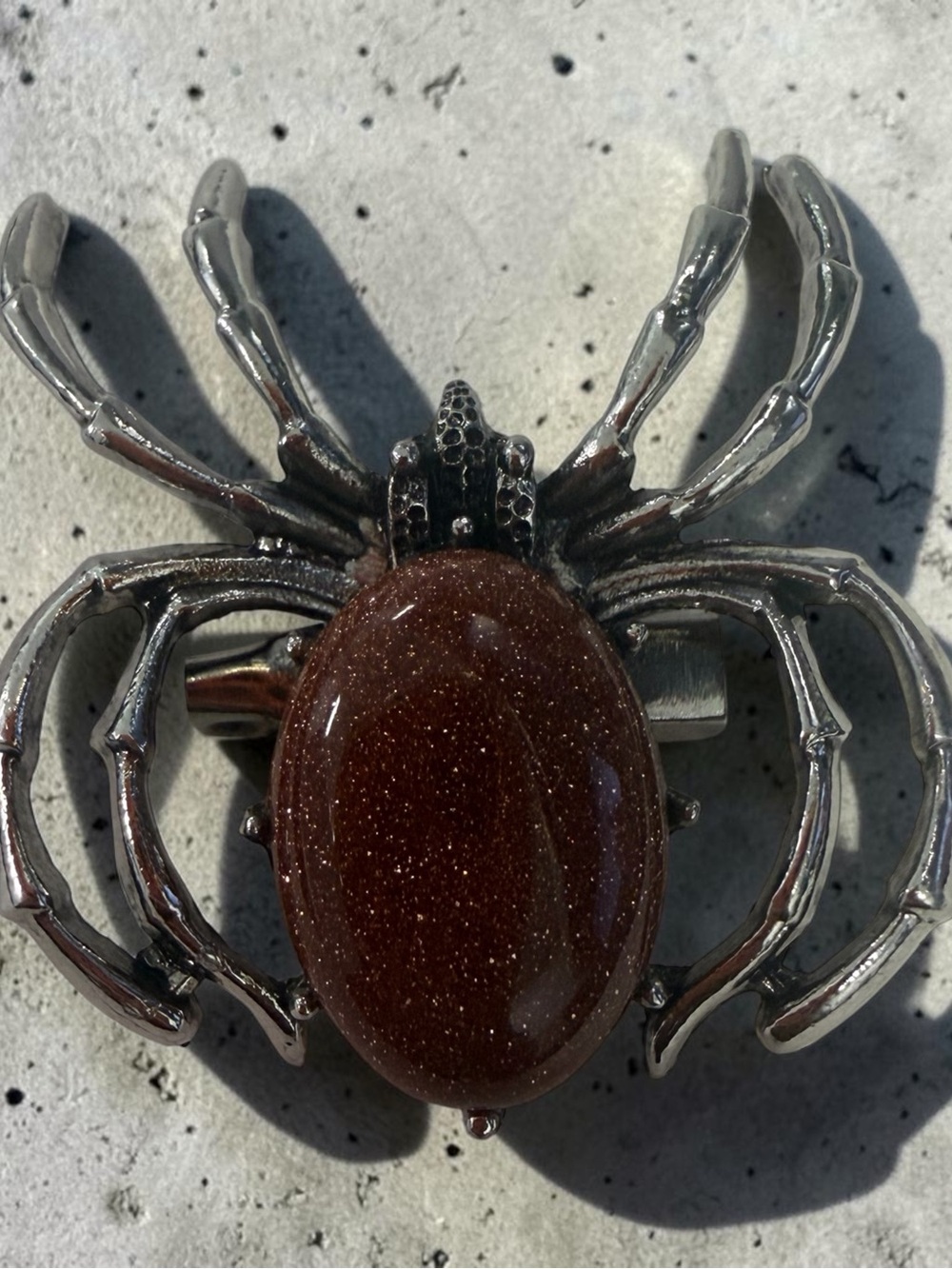 2 in 1 Silver Tone Spider Brooch and Pendant